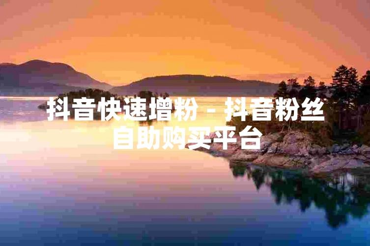 抖音粉丝自助购买，让你的短视频之路更宽广