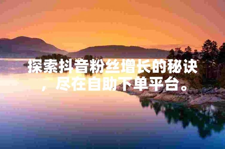 自助下单新潮流，抖音粉丝快速增长不是空谈